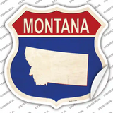 Montana Silhouette Novelty Highway Shield Sticker Decal