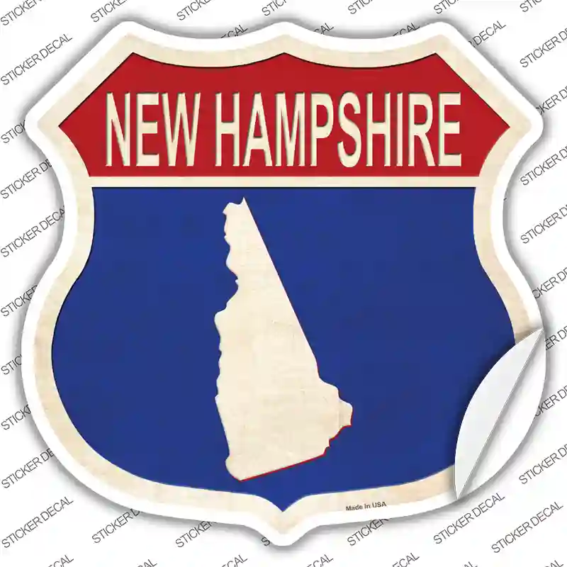 New Hampshire Silhouette Novelty Highway Shield Sticker Decal