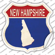 New Hampshire Silhouette Novelty Highway Shield Sticker Decal