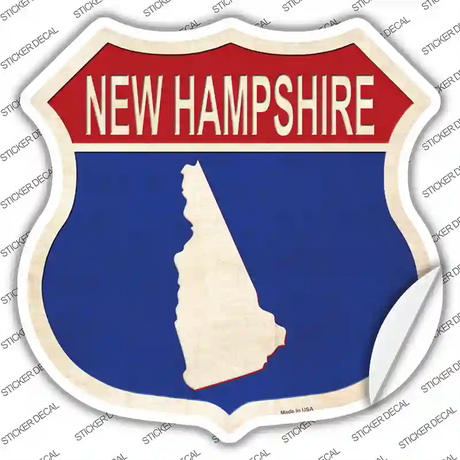 New Hampshire Silhouette Novelty Highway Shield Sticker Decal