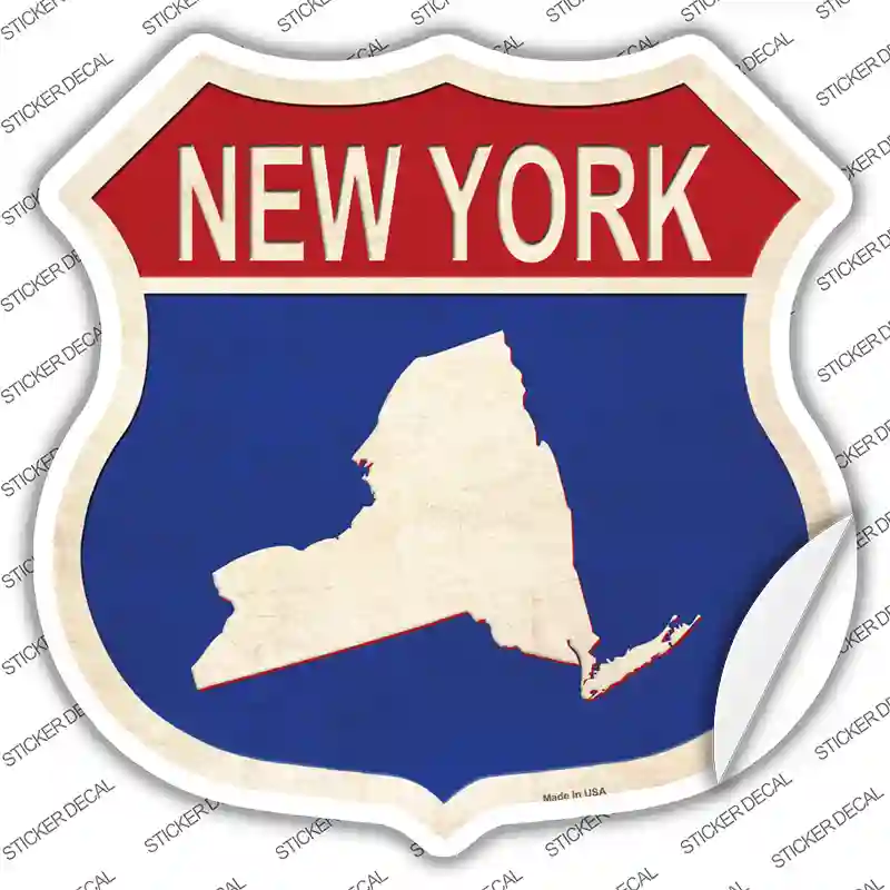 New York Silhouette Novelty Highway Shield Sticker Decal