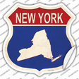 New York Silhouette Novelty Highway Shield Sticker Decal