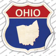 Ohio Silhouette Novelty Highway Shield Sticker Decal