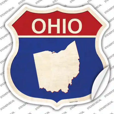 Ohio Silhouette Novelty Highway Shield Sticker Decal