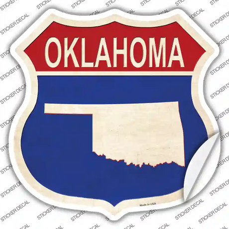 Oklahoma Silhouette Novelty Highway Shield Sticker Decal