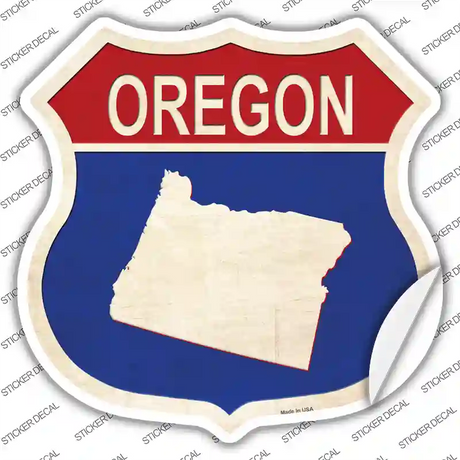 Oregon Silhouette Novelty Highway Shield Sticker Decal