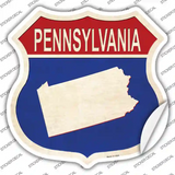 Pennsylvania Silhouette Novelty Highway Shield Sticker Decal
