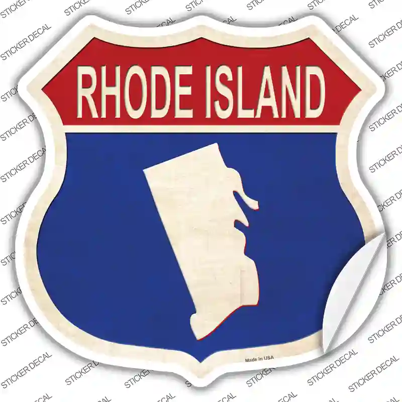 Rhode Island Silhouette Novelty Highway Shield Sticker Decal