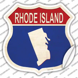 Rhode Island Silhouette Novelty Highway Shield Sticker Decal