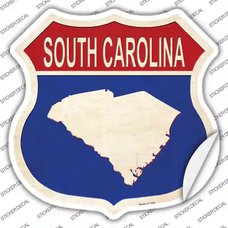 South Carolina Silhouette Novelty Highway Shield Sticker Decal