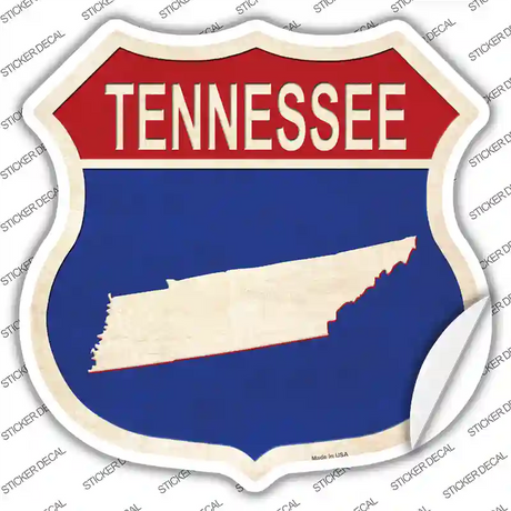 Tennessee Silhouette Novelty Highway Shield Sticker Decal