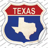 Texas Silhouette Novelty Highway Shield Sticker Decal