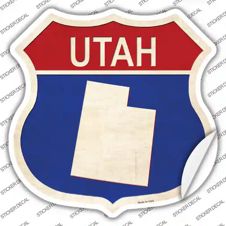 Utah Silhouette Novelty Highway Shield Sticker Decal