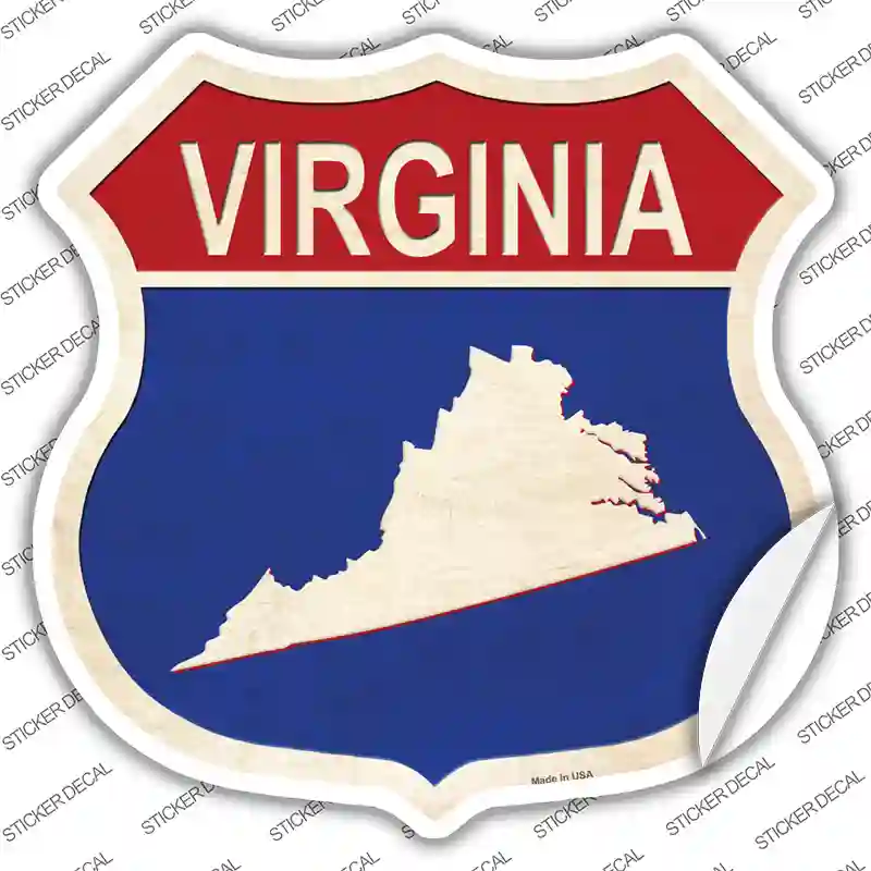 Virginia Silhouette Novelty Highway Shield Sticker Decal