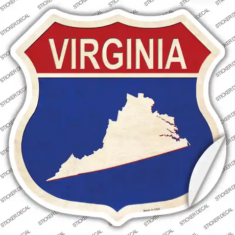 Virginia Silhouette Novelty Highway Shield Sticker Decal