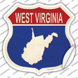 West Virginia Silhouette Novelty Highway Shield Sticker Decal