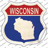 Wisconsin Silhouette Novelty Highway Shield Sticker Decal