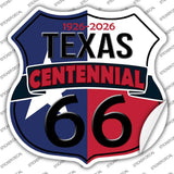 TX Route 66 Centennial Novelty Highway Shield Sticker Decal HS-704s