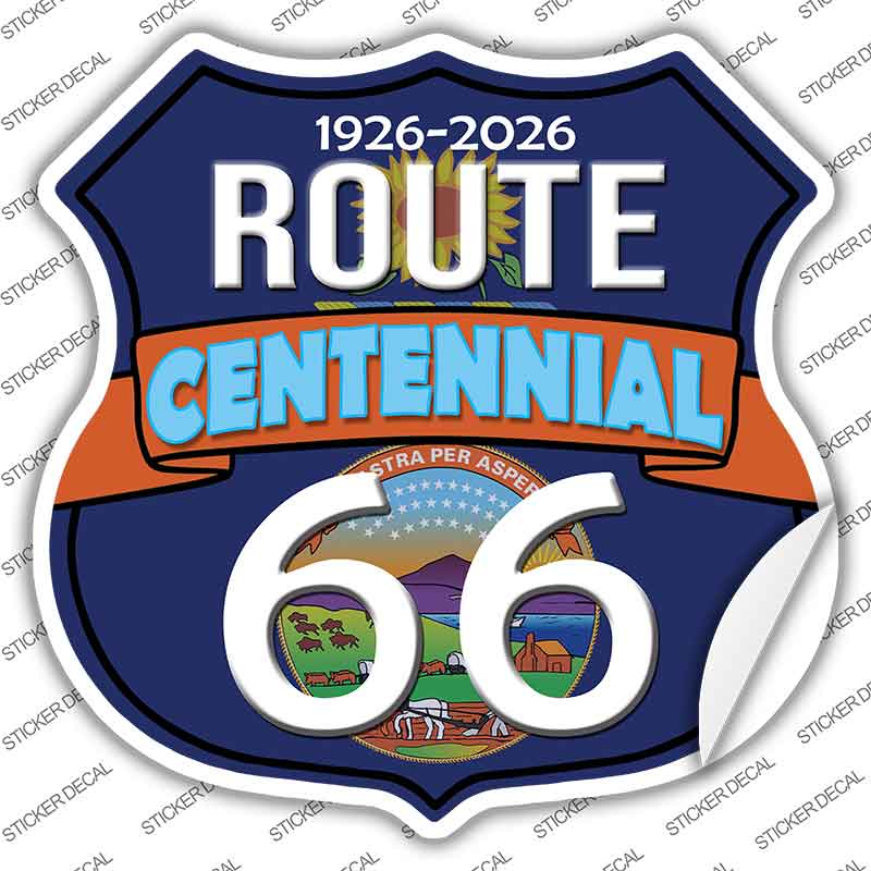 KS Route 66 Centennial Novelty Highway Shield Sticker Decal HS-710s
