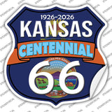 KS Route 66 Centennial Novelty Highway Shield Sticker Decal HS-710s