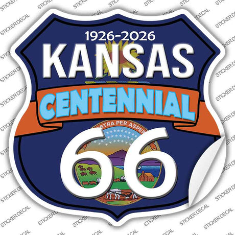 KS Route 66 Centennial Novelty Highway Shield Sticker Decal HS-710s