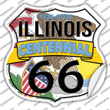 IL Route 66 Centennial Novelty Highway Shield Sticker Decal HS-716s