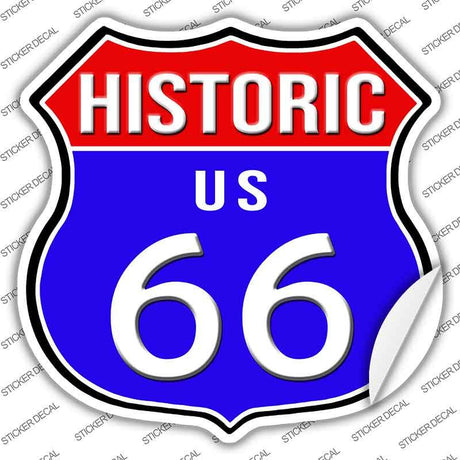Historic US 66 Novelty Highway Shield Sticker Decal HS-719s
