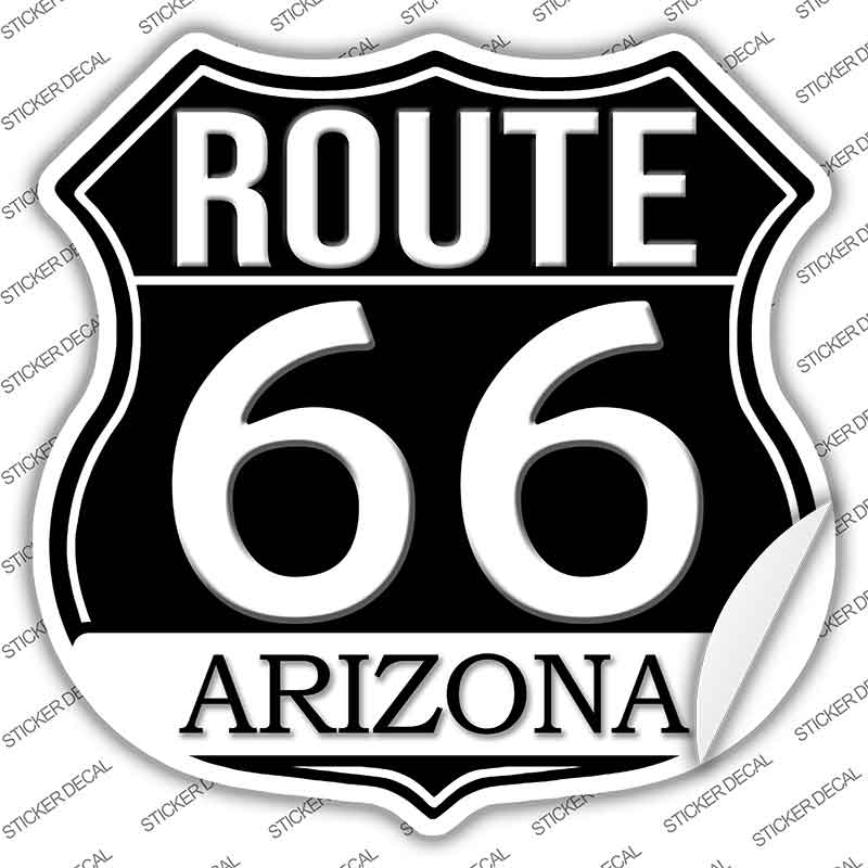 AZ Route 66 Black Novelty Highway Shield Sticker Decal HS-722s