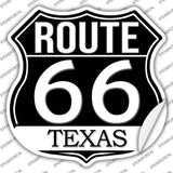 TX Route 66 Black Novelty Highway Shield Sticker Decal HS-724s