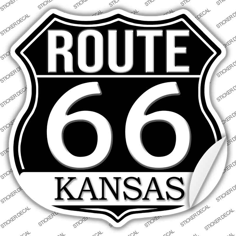 KS Route 66 Black Novelty Highway Shield Sticker Decal HS-726s