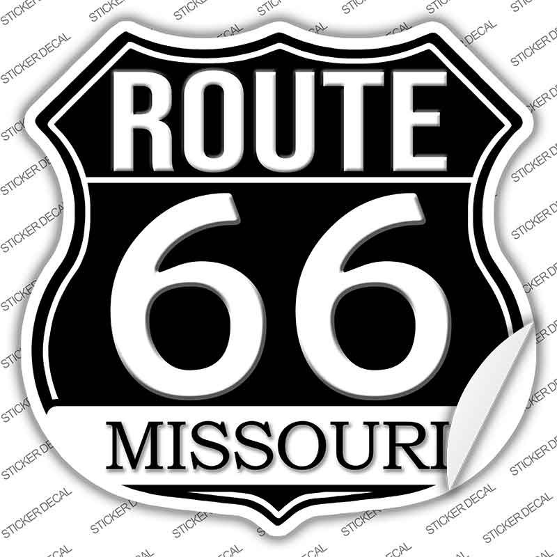 MO Route 66 Black Novelty Highway Shield Sticker Decal HS-727s