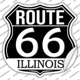 IL Route 66 Black Novelty Highway Shield Sticker Decal HS-728s