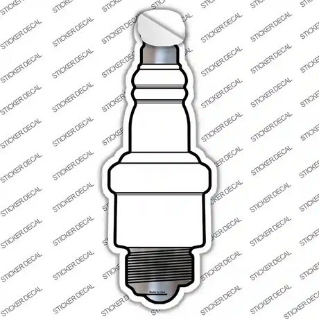 White Novelty Spark Plug Sticker Decal