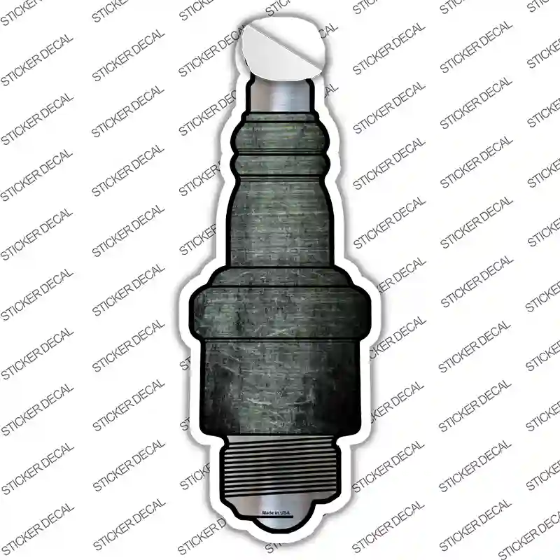 Black Oil Rubbed Novelty Spark Plug Sticker Decal