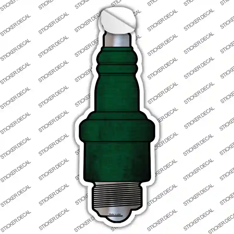 Green Oil Rubbed Novelty Spark Plug Sticker Decal