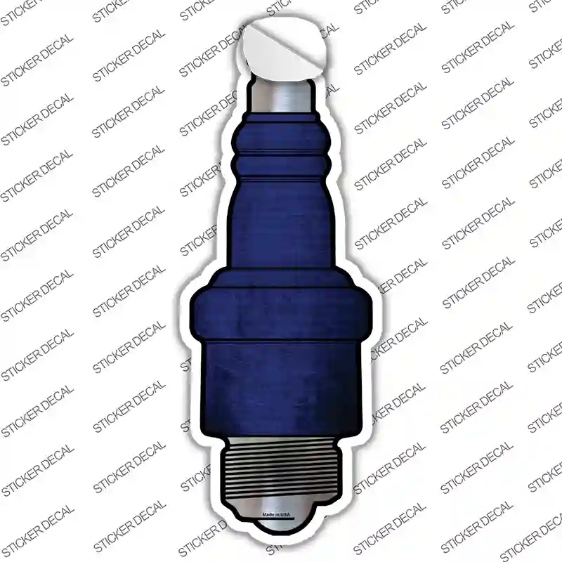 Blue Oil Rubbed Novelty Spark Plug Sticker Decal