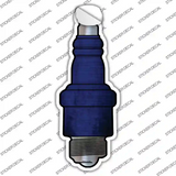 Blue Oil Rubbed Novelty Spark Plug Sticker Decal
