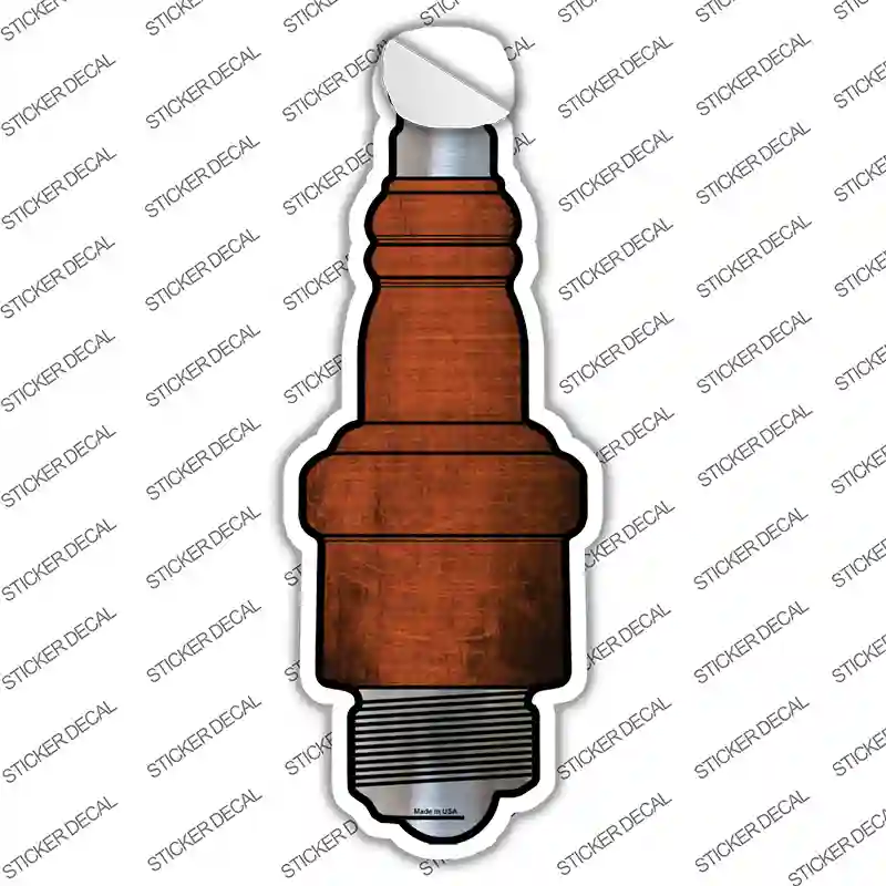 Orange Oil Rubbed Novelty Spark Plug Sticker Decal