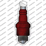 Red Oil Rubbed Novelty Spark Plug Sticker Decal