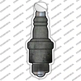 Gray Oil Rubbed Novelty Spark Plug Sticker Decal