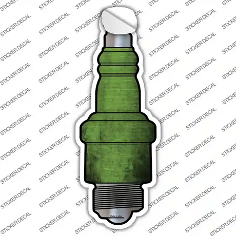 Lime Green Oil Rubbed Novelty Spark Plug Sticker Decal