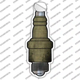 Gold Oil Rubbed Novelty Spark Plug Sticker Decal
