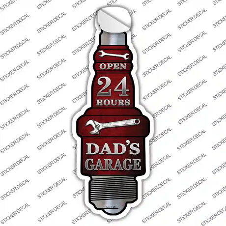 Dads Garage Novelty Spark Plug Sticker Decal