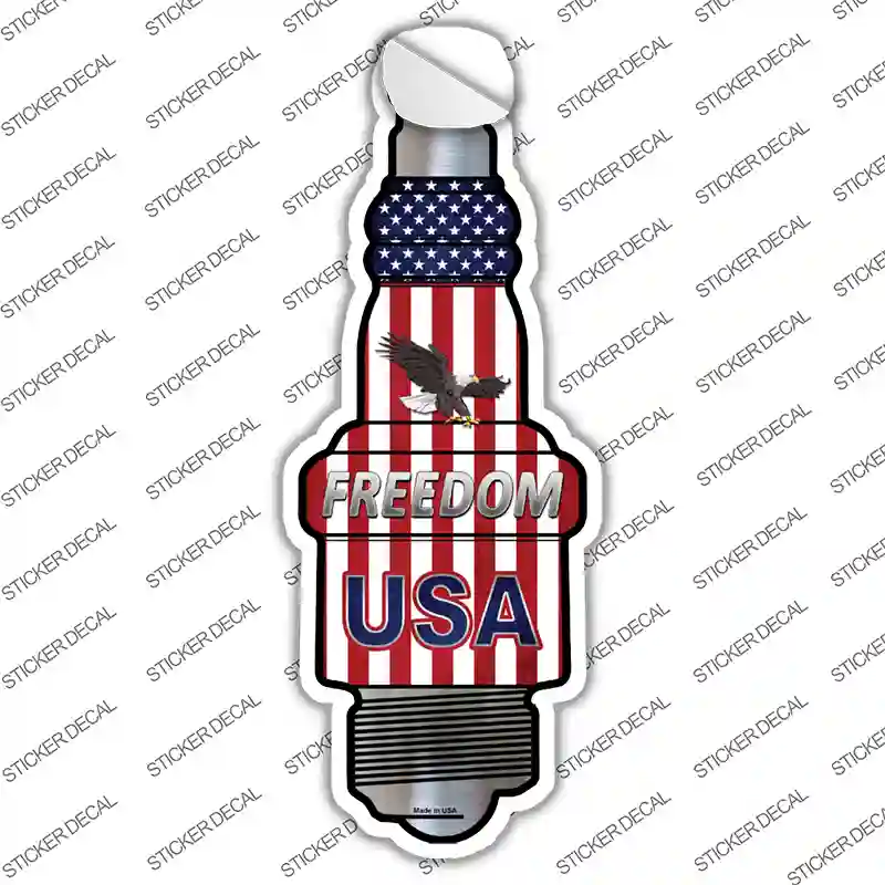Freedom USA Novelty Spark Plug Sticker Decal