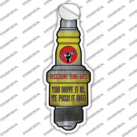 Discount Tuneups Novelty Spark Plug Sticker Decal