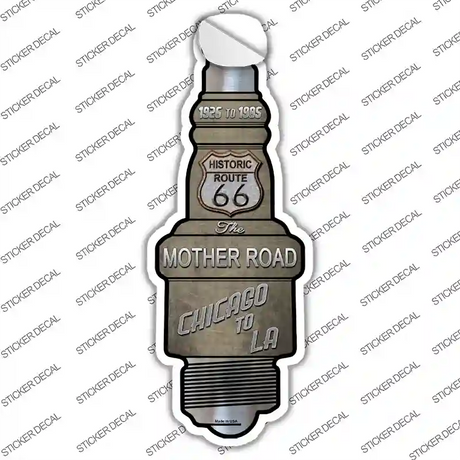 Route 66 Novelty Spark Plug Sticker Decal