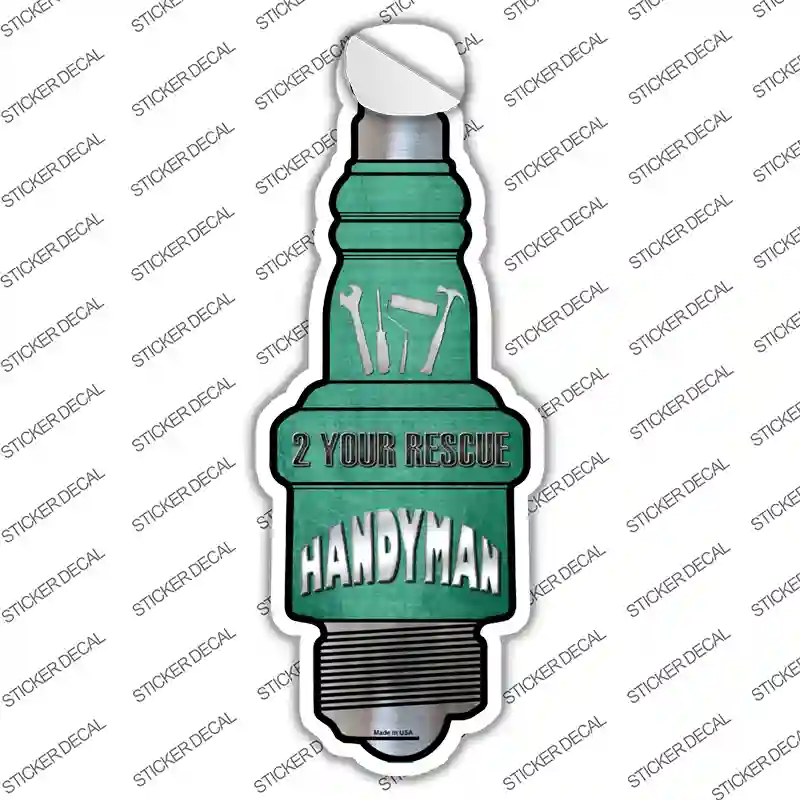Handyman Novelty Spark Plug Sticker Decal