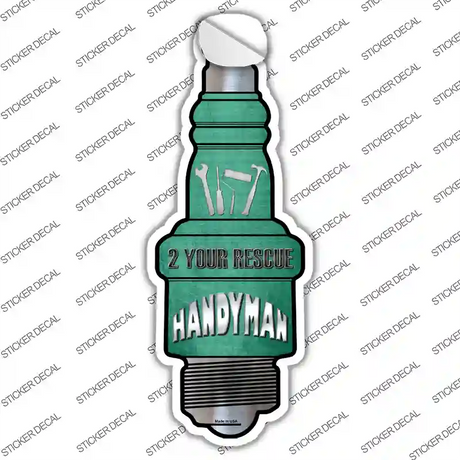 Handyman Novelty Spark Plug Sticker Decal