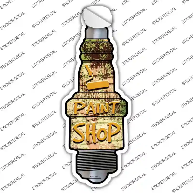 Paint Shop Novelty Spark Plug Sticker Decal