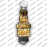 Paint Shop Novelty Spark Plug Sticker Decal